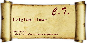 Cziglan Timur névjegykártya